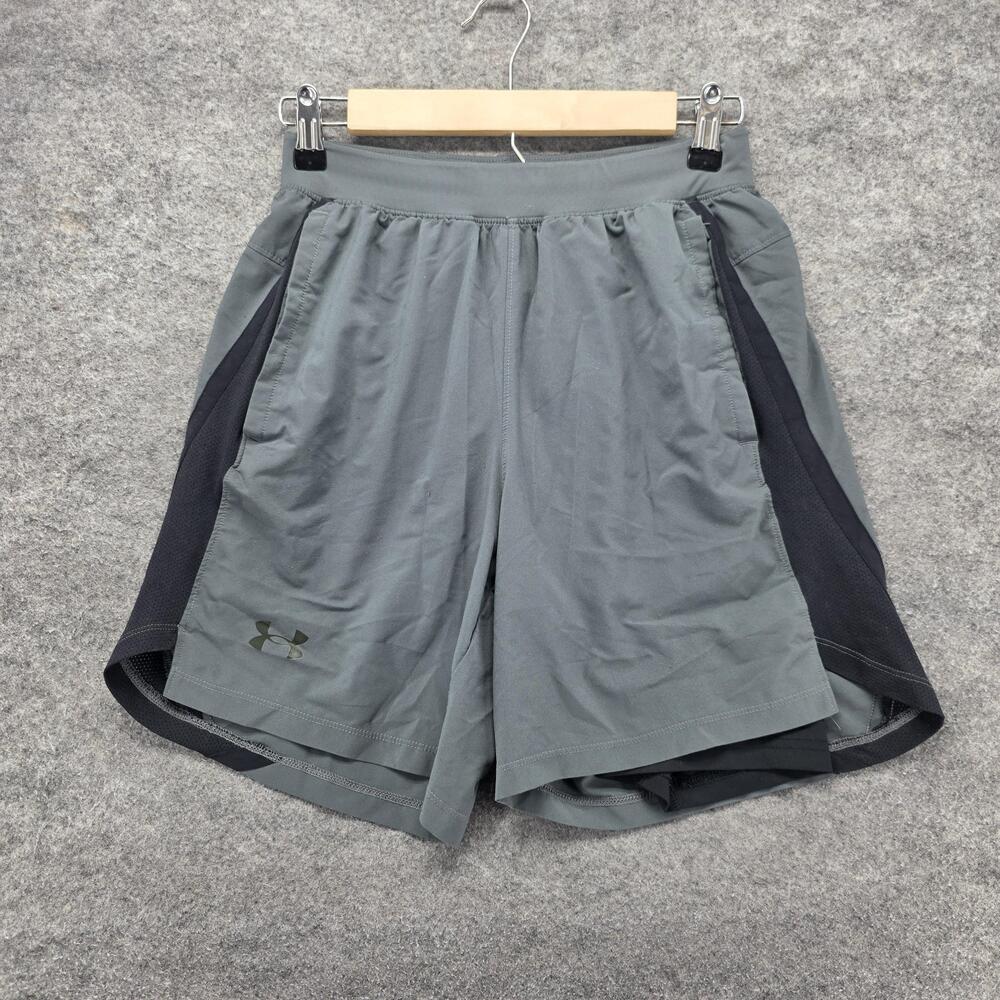 Under Armour Shorts Womens SM Gray Lined Elastic Waist Pockets Running Gym